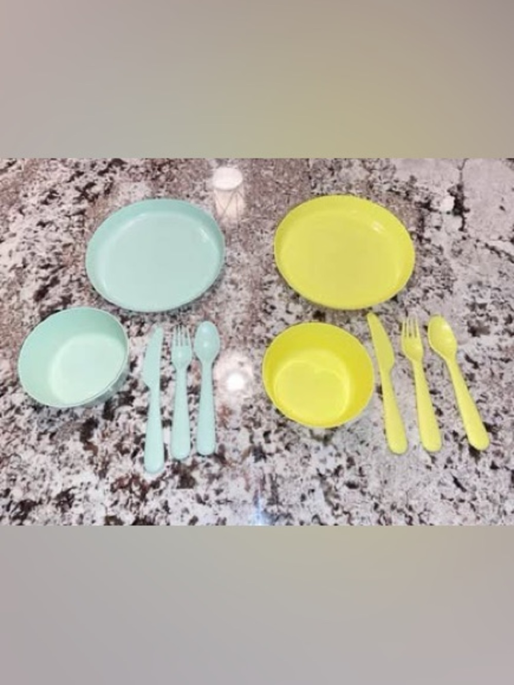 10 pc IKEA toddler & kids plates, bowls, and cutlery set